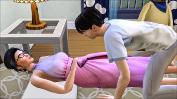 Asian step Brother Sneaks Into His Bed After Masturbating In Front Of The Computer - Asian Family